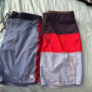 Hurley Men's Swim Shorts - Blue and Red